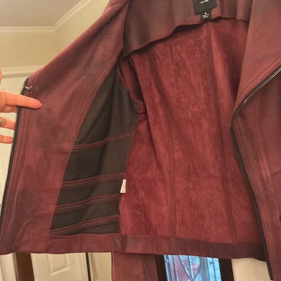 Insight New York Zipper Jacket Size 8 Magenta Vegan Pleather - Picture 12 of 13